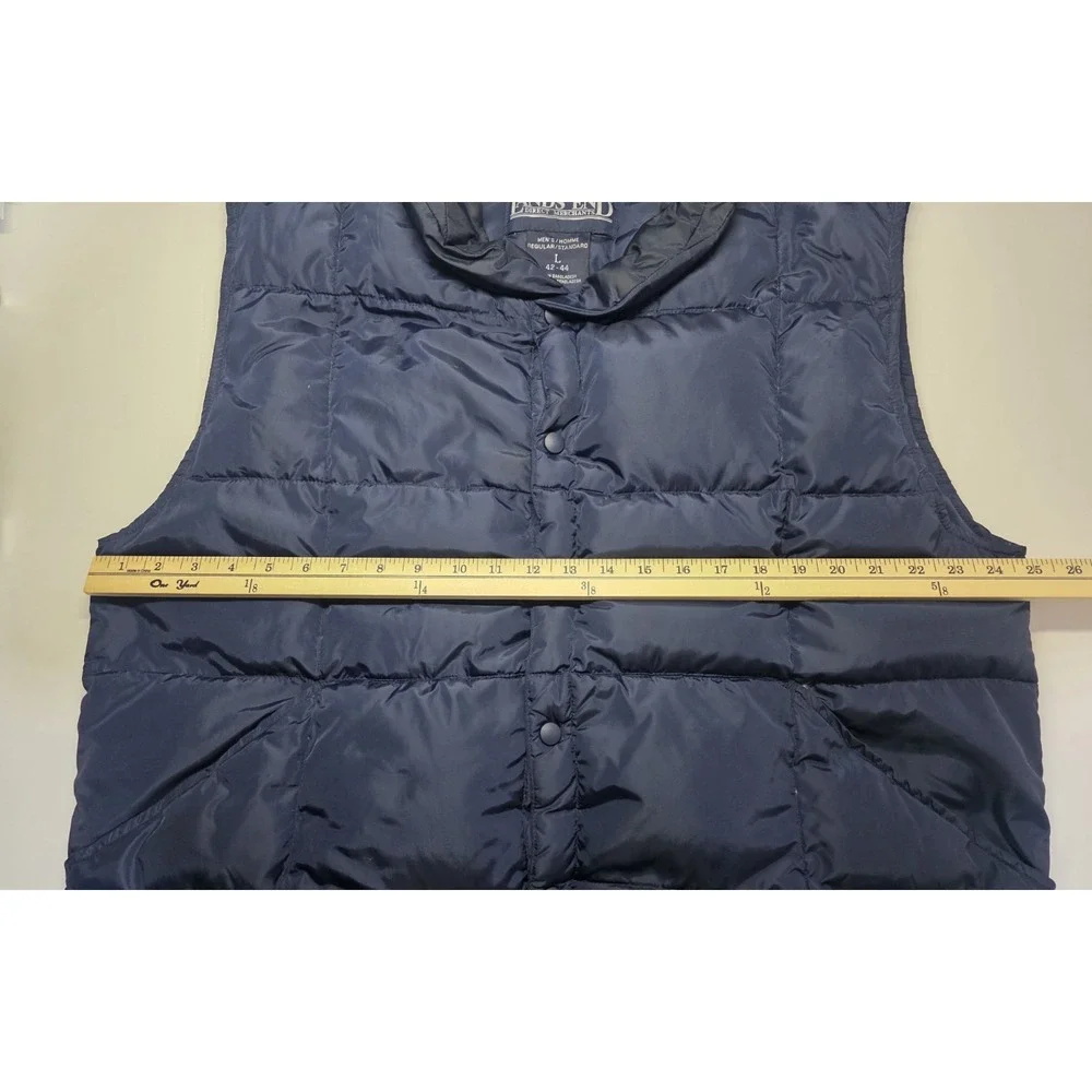 Lands‎ End Mens Size L 42-44 Blue Goosedown Full ZipPuffer Vest